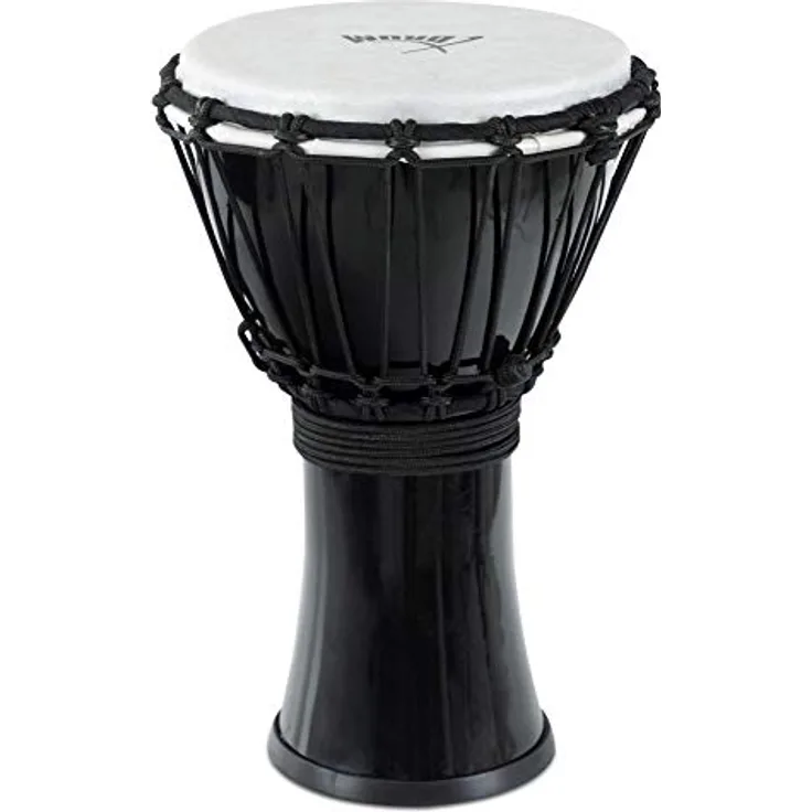 XDrum Primero Junior Djembe 31cm, PVC mit Schnur-Stimmsystem, kompakt und leicht, schwarz