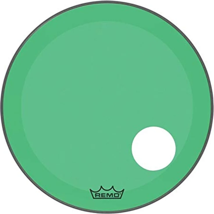 Remo 22" P3 Colortone Reso Green, Bass Drum Resonanzfell mit 5" Mikrofonloch und Dämpfungsring, grün – Bild 1