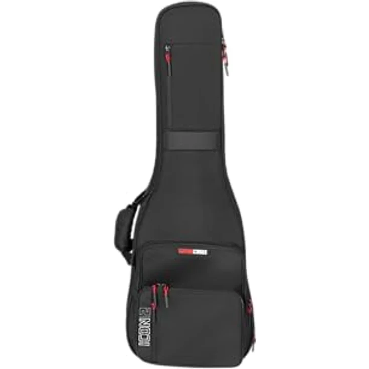 Gator Icon 2 E-Gitarren Gigbag, schwarz, für 2 Gitarren mit versteckten Rucksackgurten und abnehmbarer Nackenstütze – Bild 13