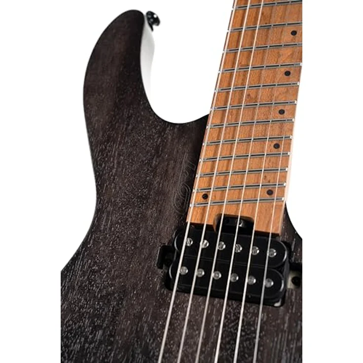 Cort Space G6MS SGTK, 6-saitige Headless Multiscale E-Gitarre mit Okoume Korpus, Trans Black Semi Gloss Finish, 24 Jumbo Edelstahl Bünde, inkl. Gigbag – Bild 13