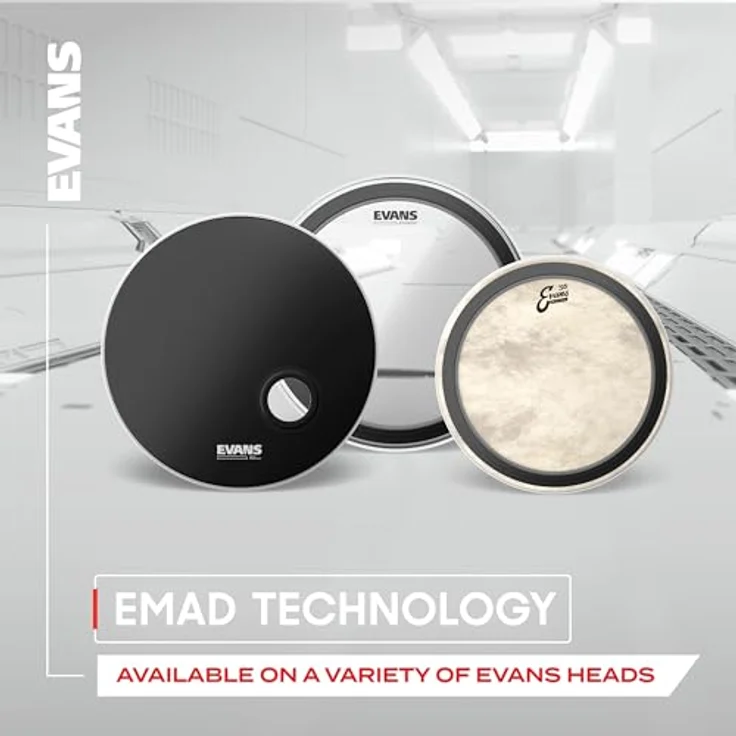 Evans 16" EMAD Clear Bass Drum Fell, einlagig mit variablen Dämpfringen für tiefen Bass und Attack – Bild 6