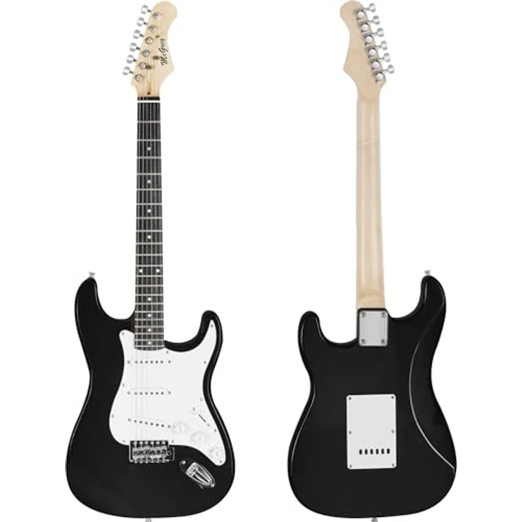 McGrey Rockit ST Komplettset E-Gitarre, 8-teiliges Anfängerset mit 10 Watt Verstärker, schwarzem Finish, inklusive Gitarrentasche, Stimmgerät und Zubehör – Bild 2