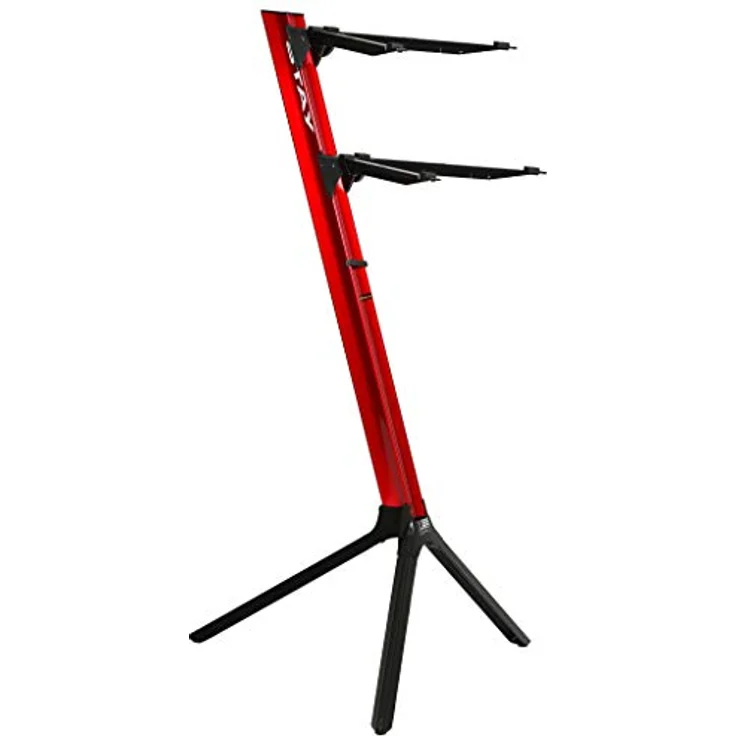 Stay Keyboard Stand Slim Red, Keyboardständer für 2 Keyboards, max. Höhe 1100 mm, Aluminium, rot, inklusive Transporttasche – Bild 1