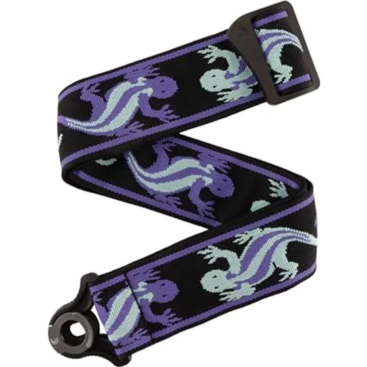 Daddario 50BALPW02 Vintage Lizard Teal, Gitarrengurt mit Auto Lock System, verstellbar von 89 cm bis 151 cm, türkise/violette Farbgebung – Bild 1