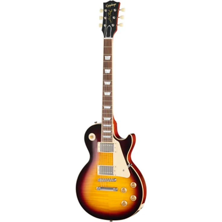 Epiphone IGC 1959 LP Standard Re DB, E-Gitarre im SC-Style mit Mahagoni-Korpus und Ahorn-Decke, Dark Burst