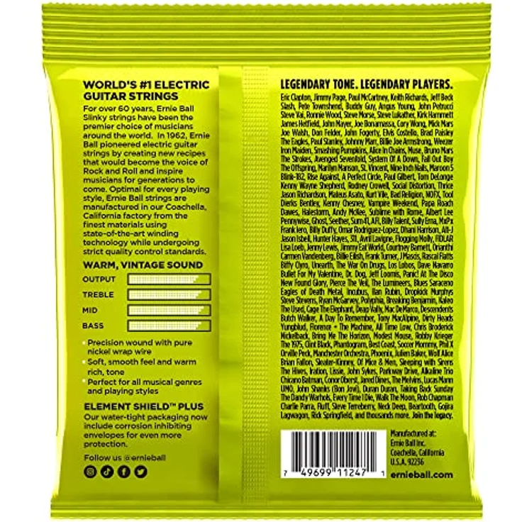 Ernie Ball Regular Slinky E-Gitarrensaiten, Nickelwicklung, 3er-Pack, Stärke 10–46, warmer Vintage-Klang – Bild 2
