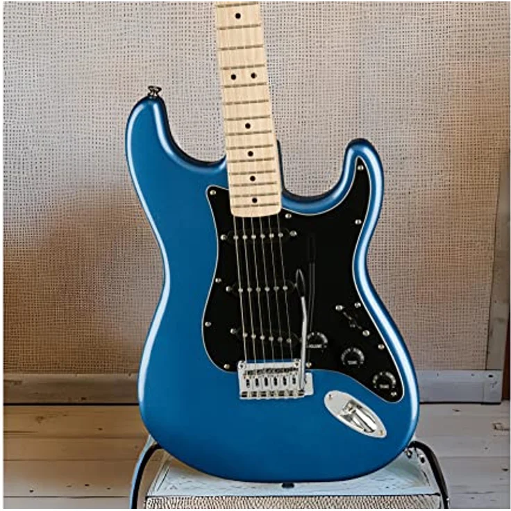 Squier Affinity Stratocaster MN LPB, E-Gitarre mit Pappel-Korpus, Ahorn-Hals, 3 Keramik Single Coil Tonabnehmer, Lake Placid Blue – Bild 2