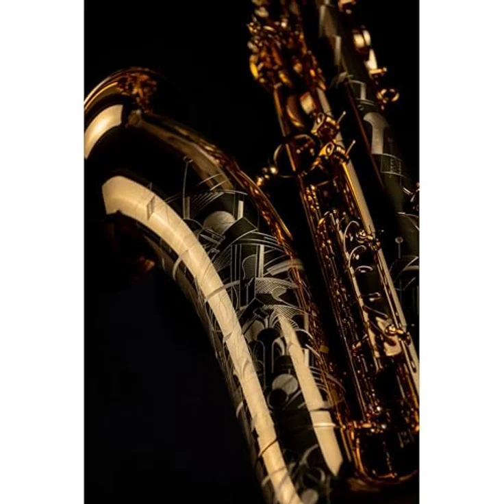 Selmer Signature Tenor Sax SE-TSIL, Bb Tenorsaxophon in Goldlack mit Art-Déco-Gravur, einstellbarer S-Bogen und hochwertigem Zubehör – Bild 3