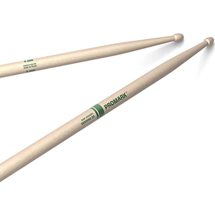 Pro Mark 2B Rebound Raw, Drumsticks aus unlackiertem Hickory Holz mit eichelförmigem Kopf, 15,9 mm Durchmesser, 40,64 cm Länge, Select Balance Serie – Bild 1