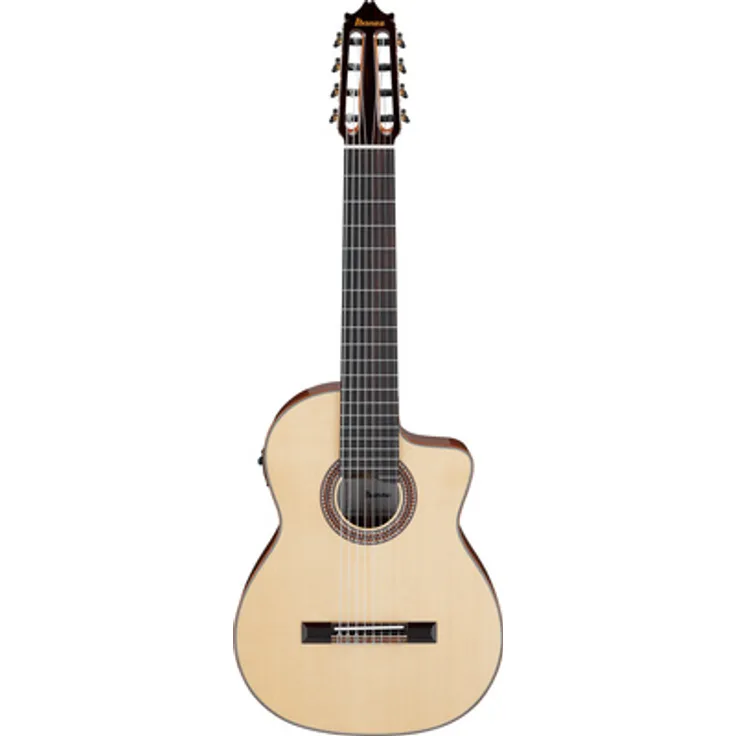 Ibanez GA3008CE-NT, 8-saitige Konzertgitarre mit massiver Fichtendecke, Mahagonikorpus und Fishman Tonabnehmer, Natur Hochglanz