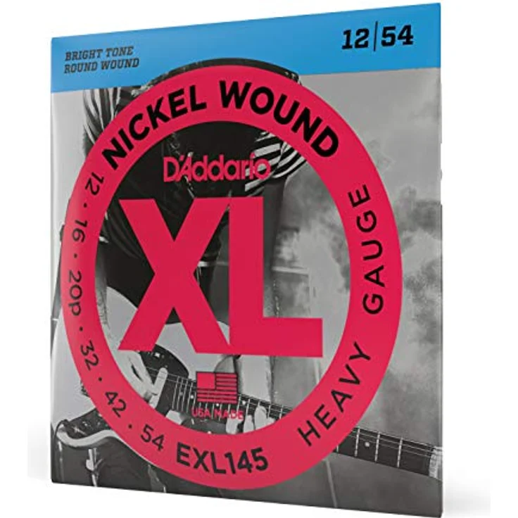D'Addario EXL145 Nickel Wound E-Gitarrensaiten, Heavy, 12-54 mit Plain Steel 3rd, vielseitiger, heller Ton, hergestellt in den USA – Bild 1