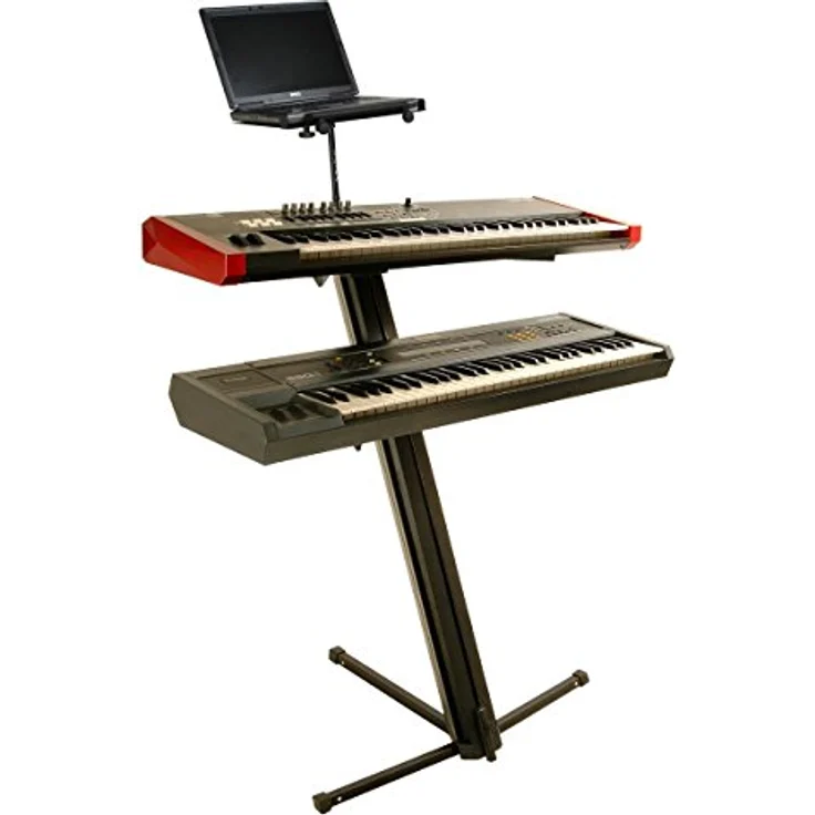 On-Stage MSA 5000, Laptop- und Tablet-Halter für Mikrofonständer, schwarz, einstellbare Breite 355-419 mm, Tragfähigkeit bis 5,4 kg – Bild 8