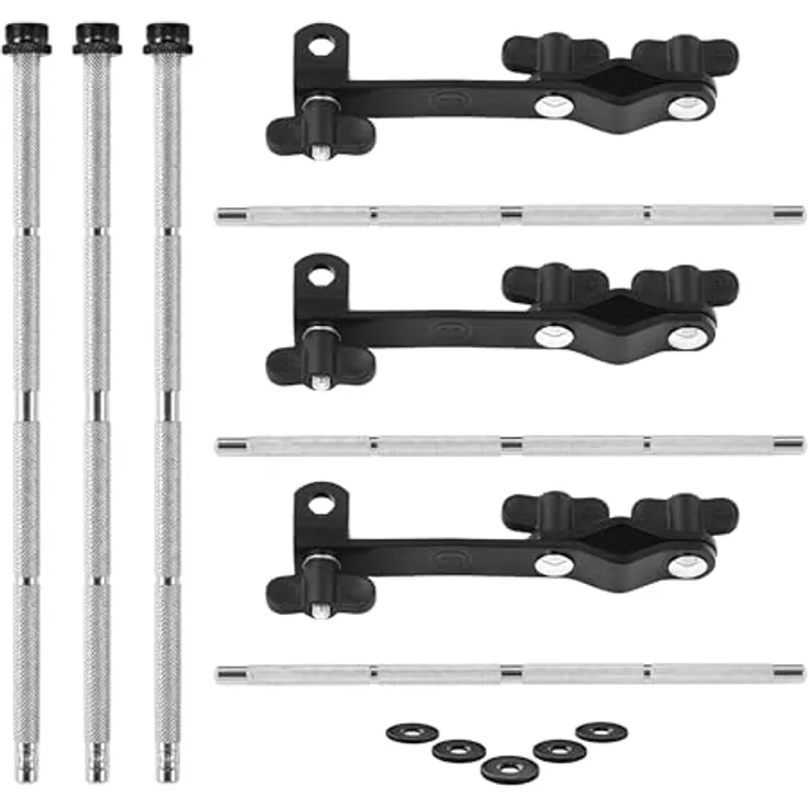 Meinl Percussion Microphone Clamp Set, Halterung für Mikrofon für Beckenständer, Stahl schwarz, 3 Mikrofonklemmen, 3 Mikrofonstangen, platzsparend und vielseitig montierbar