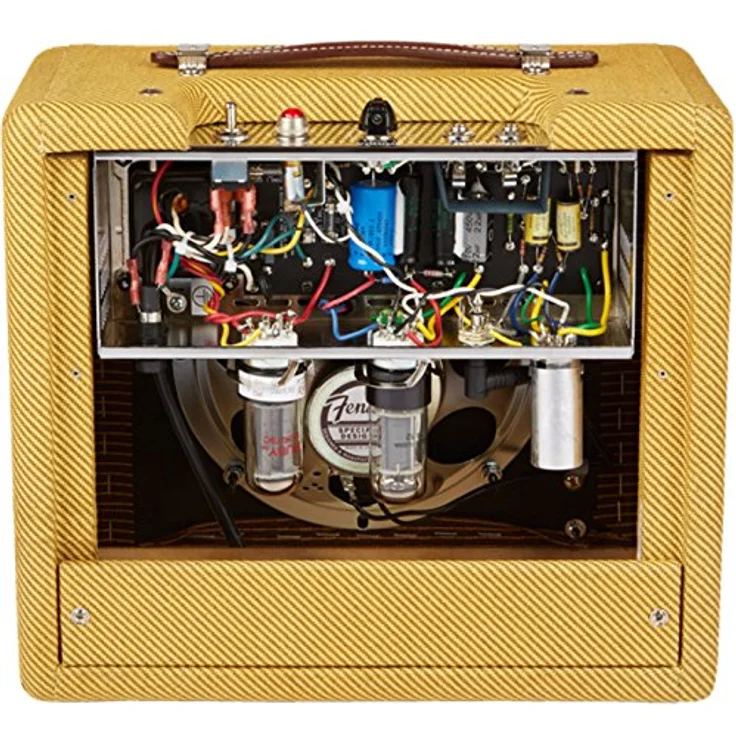 Fender 57 Custom Champ, E-Gitarren-Combo mit Vollröhrenverstärkung, 5 Watt, Tweed Finish, inkl. Schutzhülle – Bild 7