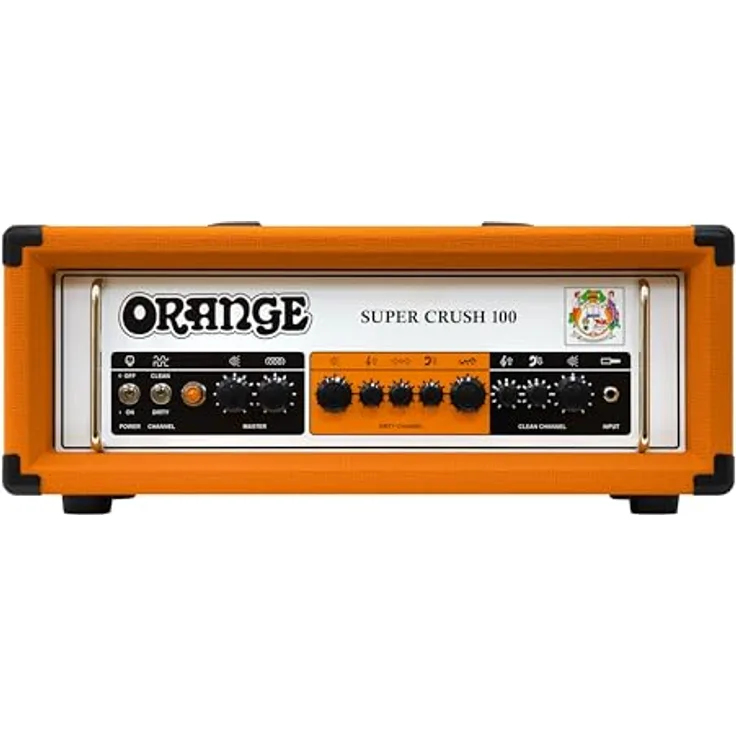 Orange Super Crush 100 Head, 100 Watt Transistor Verstärker Topteil für E-Gitarre mit 2 Kanälen, Reverb und FX Loop