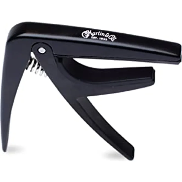 Martin Guitar Capo, Kapodaster für 6-saitige Akustikgitarren, schwarz mit präzisen Gummipads und optimalem Klemmdruck