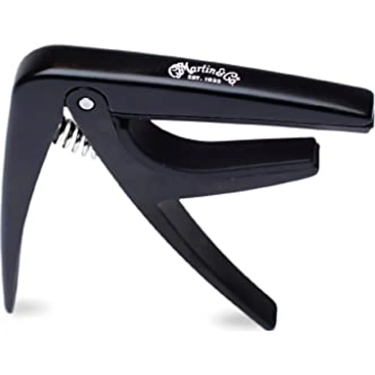 Martin Guitar Capo, Kapodaster für 6-saitige Akustikgitarren, schwarz mit präzisen Gummipads und optimalem Klemmdruck – Bild 1