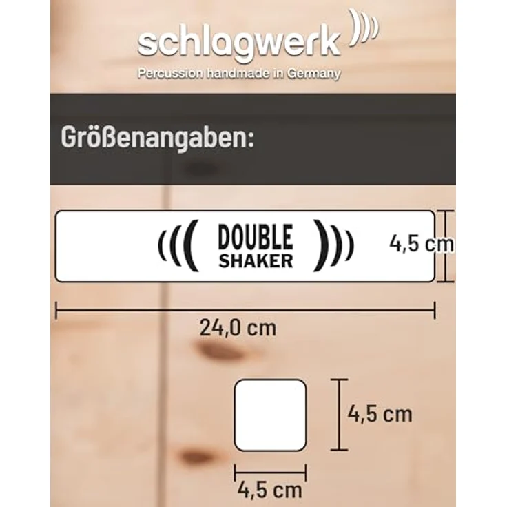 Schlagwerk SK40 Double Shaker, Professioneller Holzshaker mit Stereoeffekt, 24x5 cm, verschiedene Farben – Bild 5
