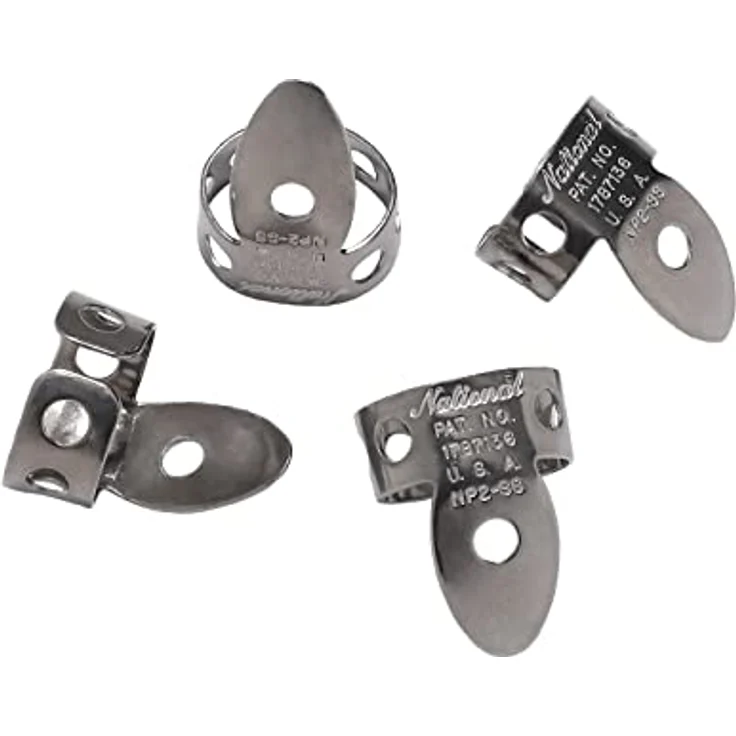 D'Addario National Edelstahl Fingerpicks Medium, 4er-Pack, formbare Fingerplektren für Akustikgitarre & Banjo – Bild 3
