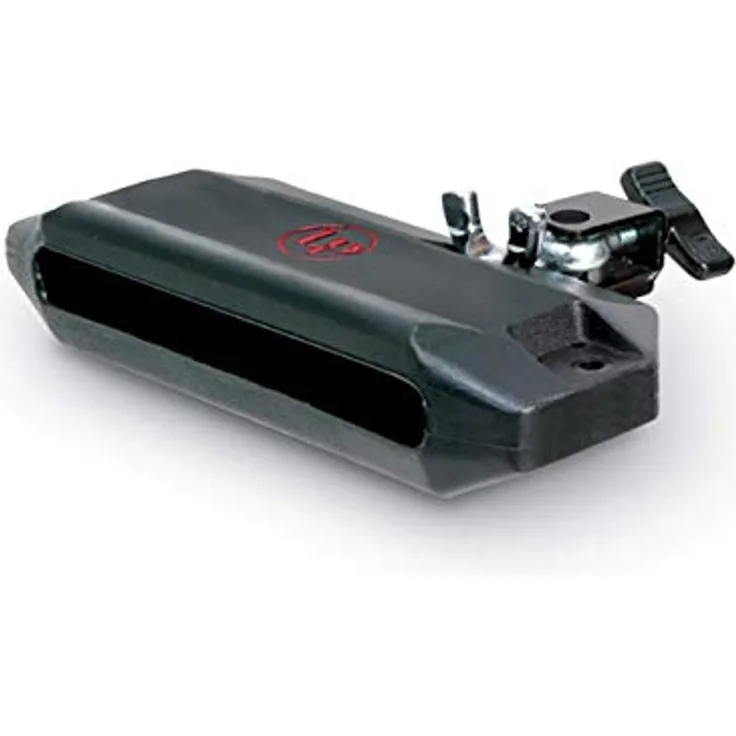 LP 1208-K Stealth Jam Block, Percussion-Instrument in Schwarz mit rotem Logo, mittlere Tonhöhe, inklusive Halteklammer