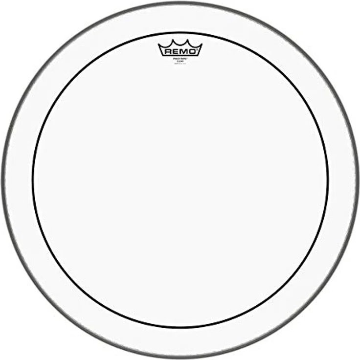 Remo Schlagzeugfell Pinstripe Transparent, 20 Zoll (50,8 cm), doppellagig aus 7 mm Mylar für fette Pop- und Rock-Geräusche – Bild 1