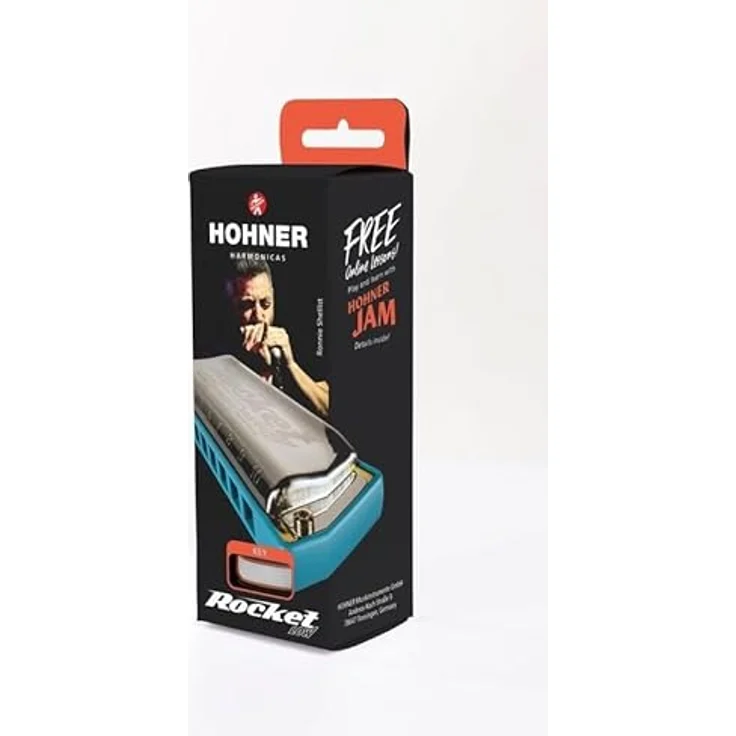 Hohner Rocket Low Harp LD, Mundharmonika in Low D-Dur mit 20 Stimmzungen, ABS-Kunststoff (blau), Edelstahl-Deckel, mit Etui, Made in Germany – Bild 7