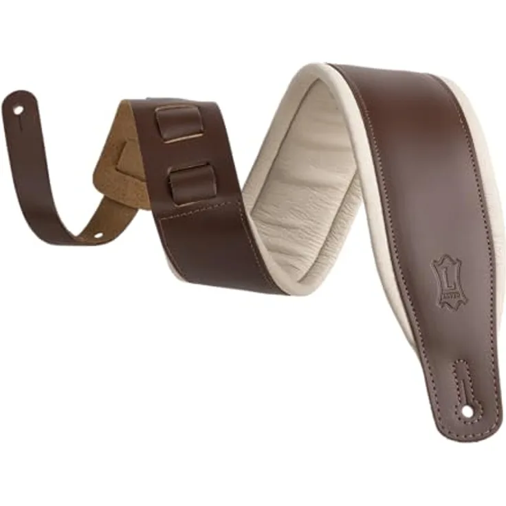 Levys Favorite Pad M26PD-BLK, gepolsterter Gitarrengurt aus schwarzem Top Grain Leder, verstellbare Länge 94 cm bis 130 cm