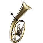 B&S 32/2-L Bb-Tenorhorn, 3 Drehventile, Goldmessing Mundrohr, Klarlack Oberfläche, inkl. Koffer und Mundstück