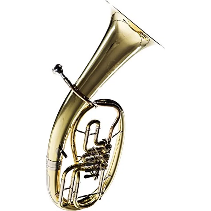 B&S 32/2-L Bb-Tenorhorn, 3 Drehventile, Goldmessing Mundrohr, Klarlack Oberfläche, inkl. Koffer und Mundstück