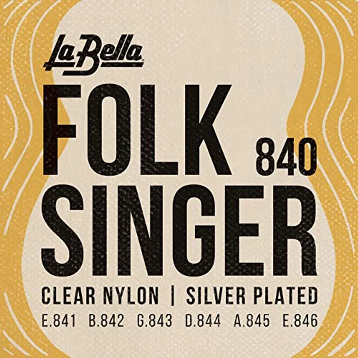 La Bella 840 Foilk Singer, Gitarrensaiten für Konzertgitarre, Medium Tension, Nylon und Silver Plated Bass, Ball End, Made in USA – Bild 1