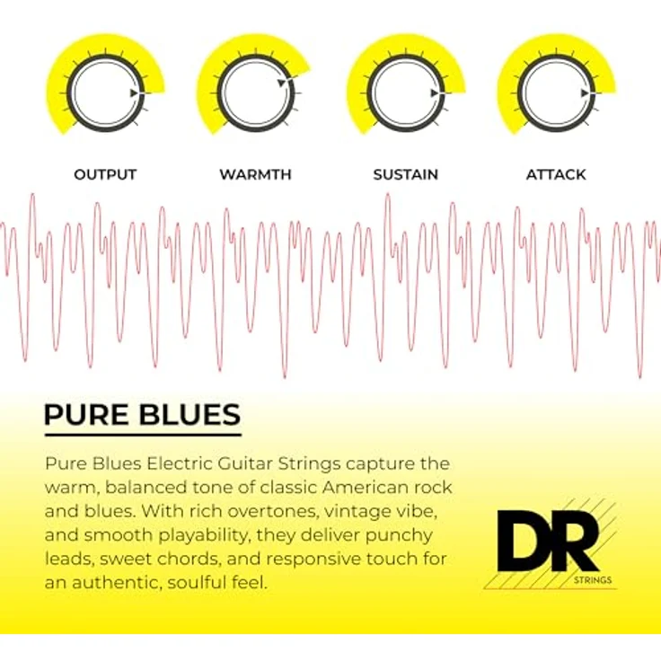 DR Strings Pure Blues PHR-9/46, E-Gitarren-Saiten mit reiner Nickel-Windung, Round Core, 009"-046, Made in U.S.A. – Bild 3