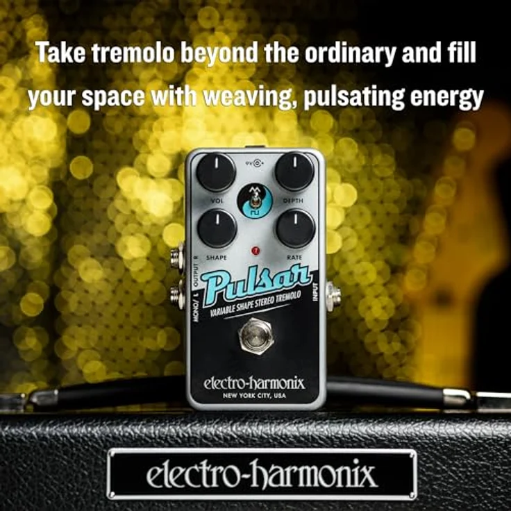 Electro Harmonix Nano Pulsar Tremolo, kompaktes Tremolo/Panner Effektpedal für E-Gitarre, Mono-/Stereo-Ausgang, Triangle/Square Wave-Modus – Bild 6