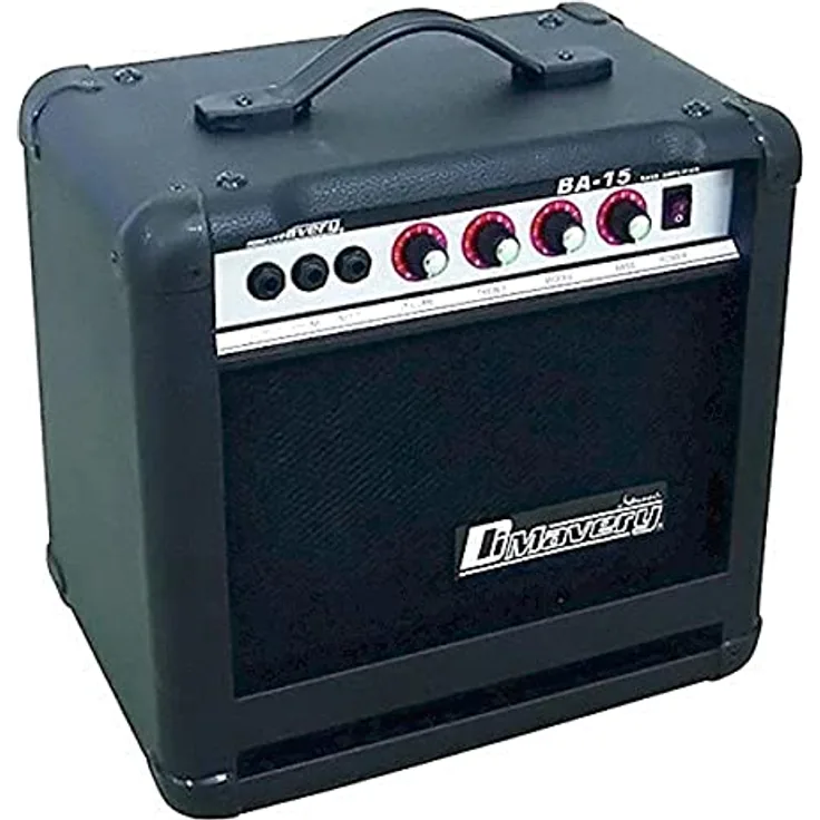 DIMAVERY BA-15 Bass-Verstärker, 15W E-Gitarren-Combo mit 6"-Lautsprecher und stabiler Holzkonstruktion, schwarz