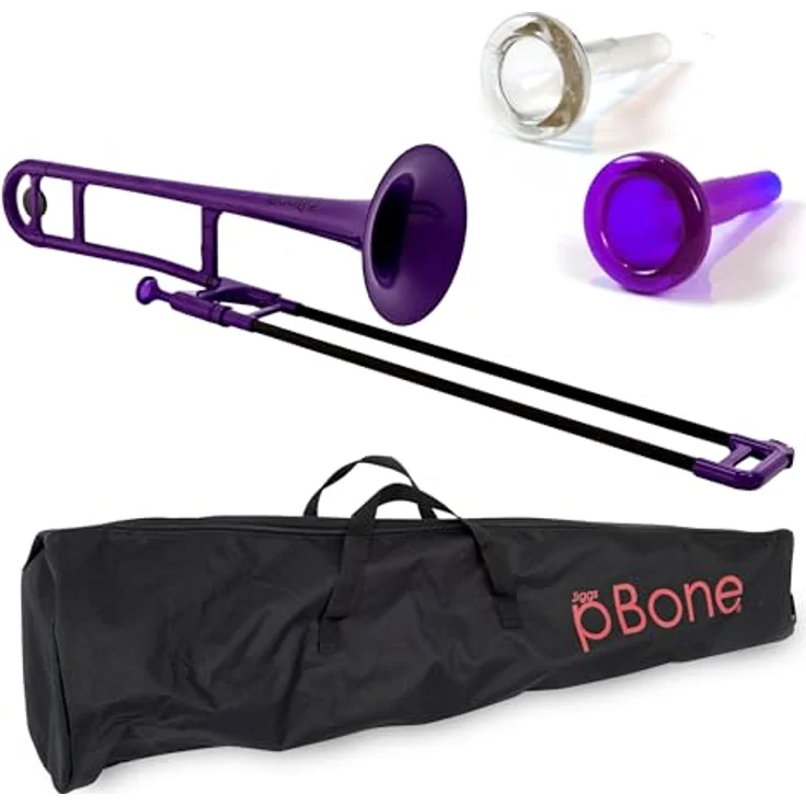 pBone music pBone Purple, Bb-Tenorposaune aus ABS-Kunststoff mit Fiberglass-Zug, ergonomisch und leicht (0,8 kg), inkl. Kunststoffmundstück und Gig Bag – Bild 1