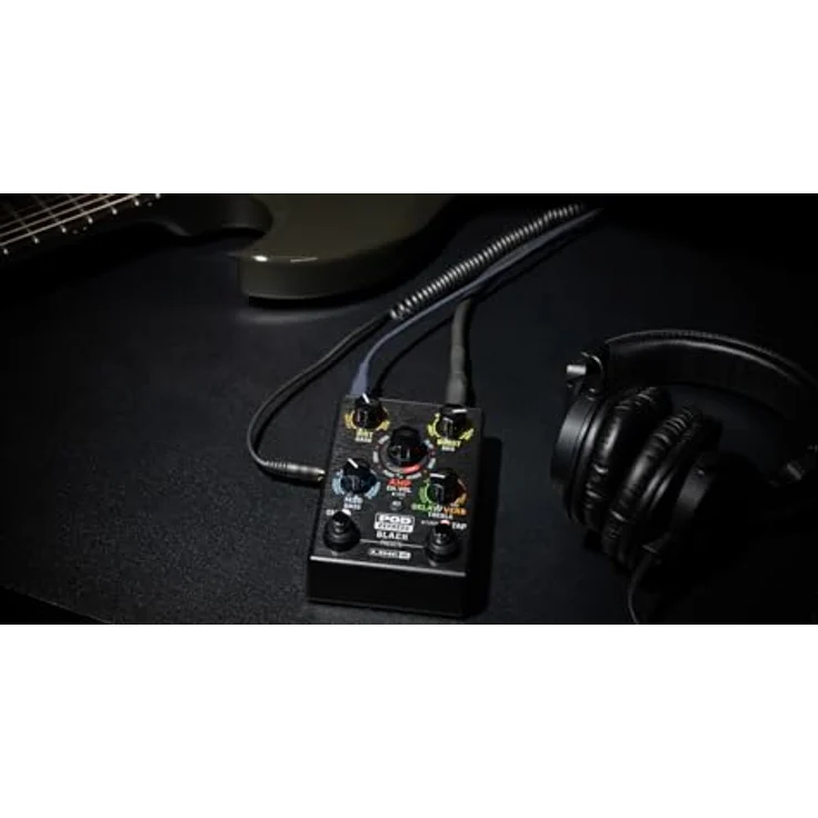 Line6 Pod Express, Gitarren-Multieffektpedal mit 7 Verstärkermodellen, 17 Effekten, USB-C Audiointerface, schwarz – Bild 2