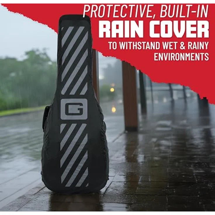 Gator G-PG-Semi-hollow / V Bag, Gigbag für Semi Hollow / V-Style E-Gitarre, Schwarz, inklusive Regenhülle, Micro-Fleece Innenausstattung, 25 mm Polsterung und große Außentasche mit Kabelmanagement – Bild 6