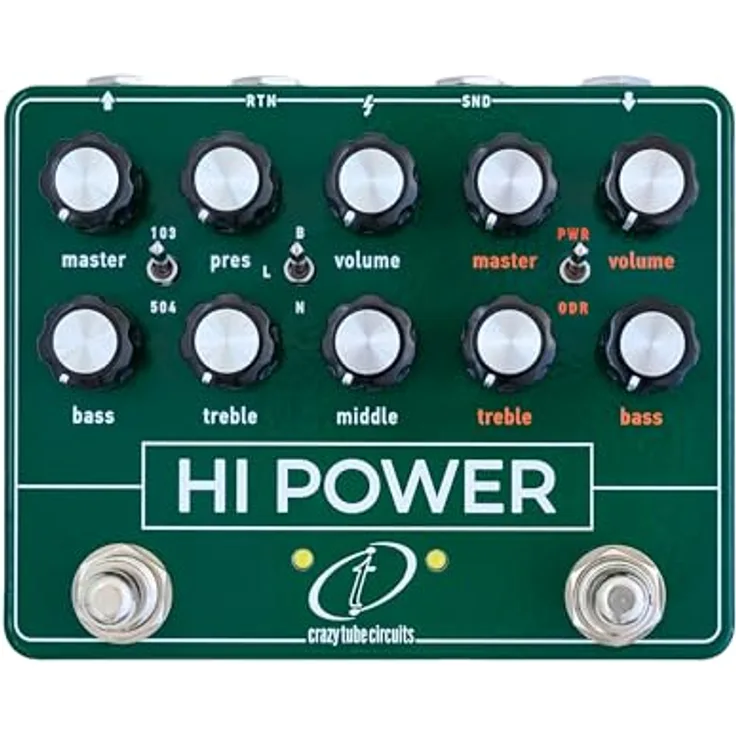 Crazy Tube Circuits HI-Power, Overdrive-Pedal mit analoge Ampsimulation und Hiwatt-Style EQ