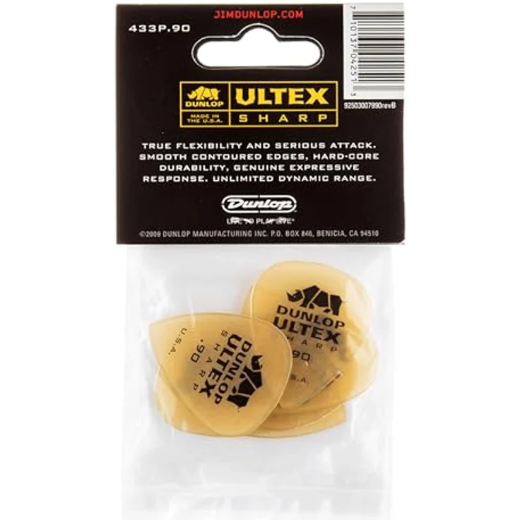 Dunlop Ultex Sharp Player's Picks, Plektrum Set mit 6 Stück, Stärke 0,90 mm – Bild 2