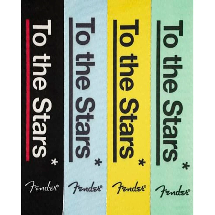 Fender DeLonge To The Stars Strap BK, Gitarrengurt mit Nylonmaterial und Lederenden, schwarz – Bild 4