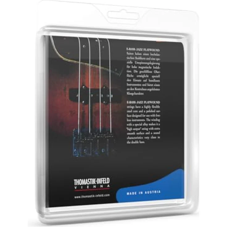 Thomastik-Infeld JF345 Saiten für E-Bass Jazz Bass, Flat Wound, 5-string Long Scale 34 Zoll, Nickellegierung, Stärken .043 - .100 – Bild 3