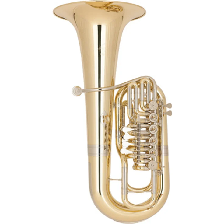 Miraphone 481C M Elektra F-Tuba, 5/4 Größe mit 6 Zylinderventilen, Klarlack lackiertes Messing, inkl. TU28 Mundstück, ohne Koffer