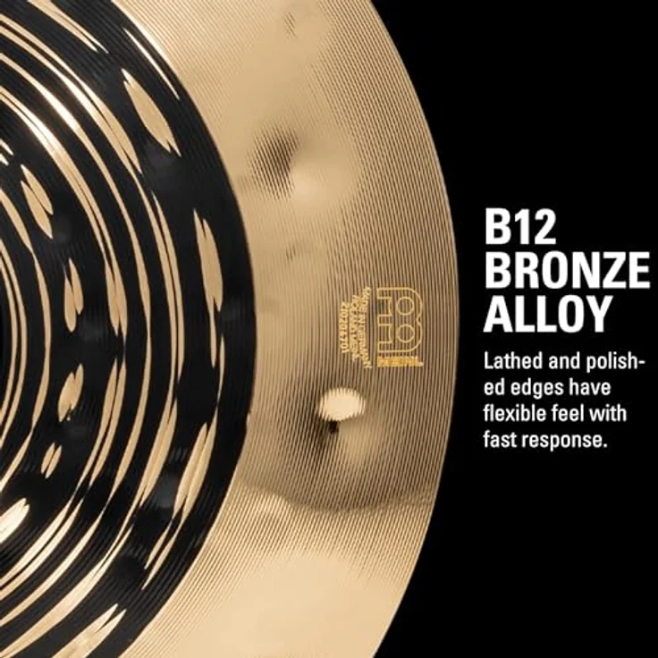 Meinl Classics Custom Dual 14 Zoll Hihat, Dunkles und Brilliantes Finish, Schlagzeug Becken aus B12 Bronze mit großer dynamischer Bandbreite (CC14DUH) – Bild 3