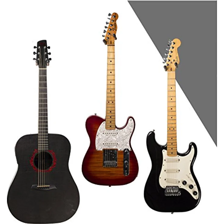 String Swing CC01K Guitar Wall Hanger, Gitarrenwandhalter aus schwarzem Nussbaum mit tiefem Bügeldesign für unterschiedliche Gitarrenarten – Bild 5