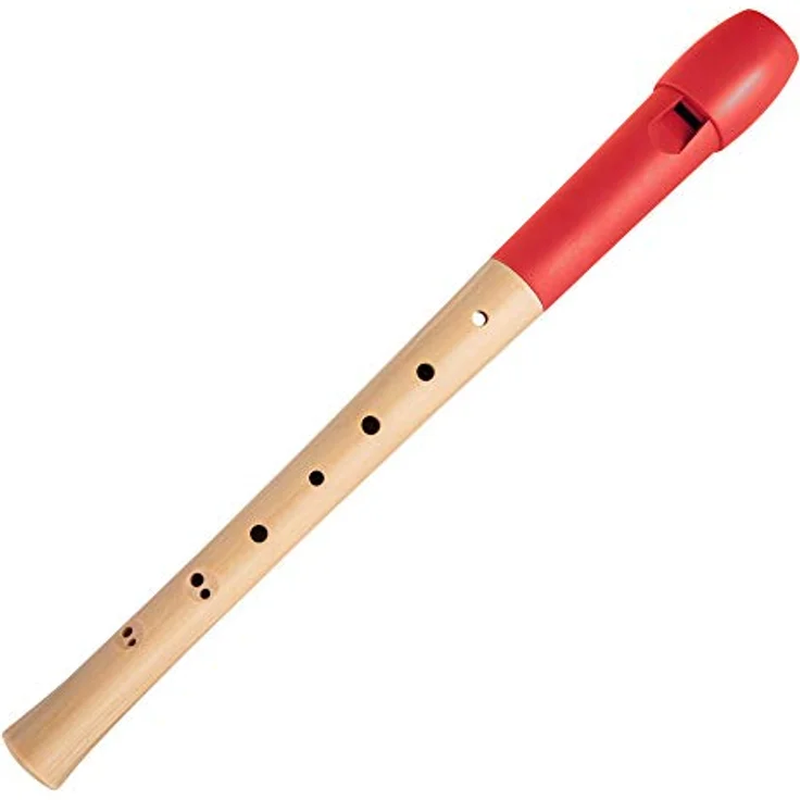 Classic Cantabile Pivella C-Sopran Blockflöte, 2-teilig, aus Ahornholz mit Kunststoffkopf, barocke Griffweise, rot, inkl. Etui, Grifftabelle, Wischerstab und Korkfett – Bild 3