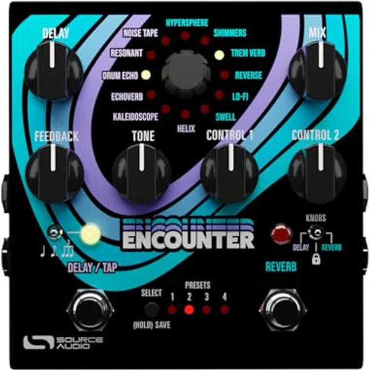 Source Audio Encounter SA 264 Delay+Reverb, Effektpedal mit 6 Delay- und 6 Reverb-Typen, dualer Signalverarbeitung und 8 Presets – Bild 1