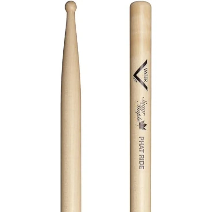 Vater Sugar Maple Phat Ride Wood, Drumsticks aus Zuckerahorn, 16" Länge, 0,580" Durchmesser, runder Kopf