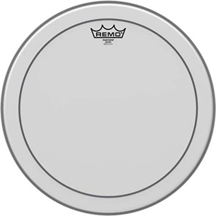 Remo 15" Pinstripe Coated, Schlagzeugfell doppellagig mit vorgedämpftem Klang, weiß – Bild 1