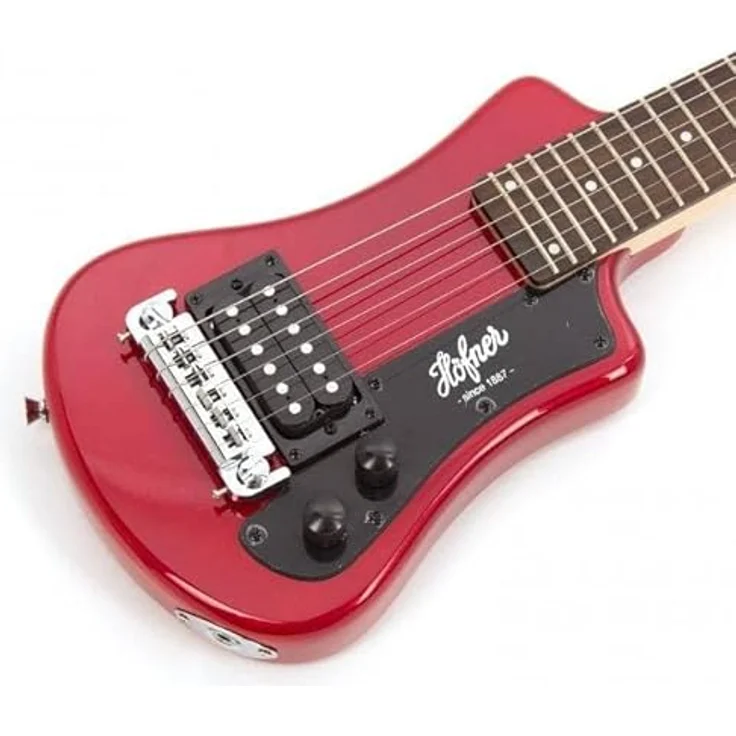 Höfner Shorty R, E-Gitarre mit Linde Korpus, Ahorn Hals, 1 Humbucker Pickup, rot – Bild 4