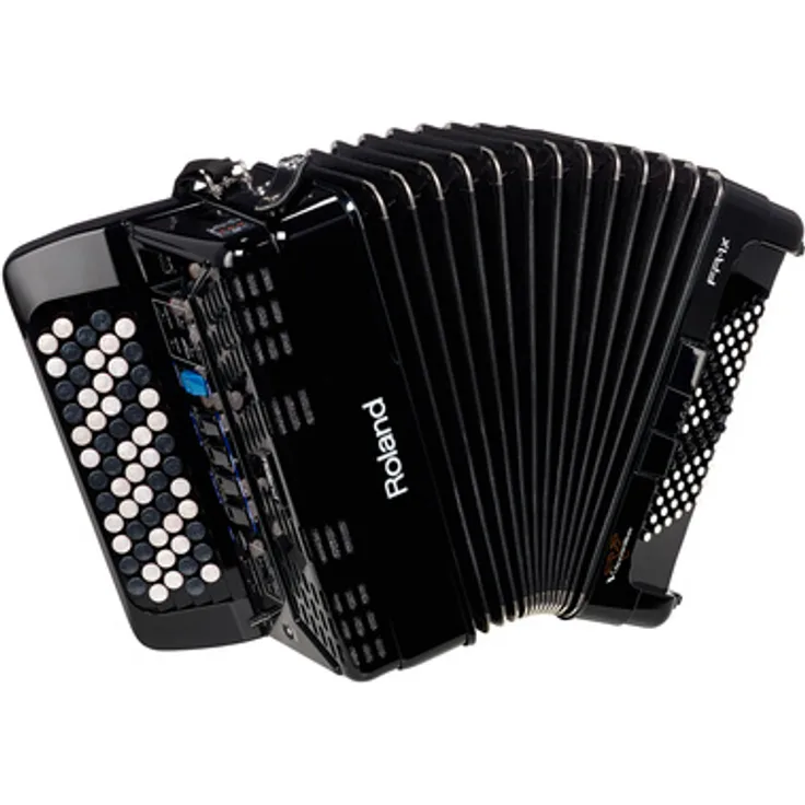 Roland FR-1XB BK, Digital-Akkordeon mit 62 anschlagdynamischen Knöpfen, 128-stimmig polyphon, Schwarz