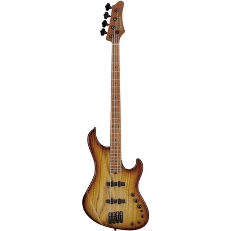 Ibanez MDM1300-NAB, 4-saitiger E-Bass aus Esche mit aktivem EQ und geröstetem Ahorn, Natural Stained Amber Burst